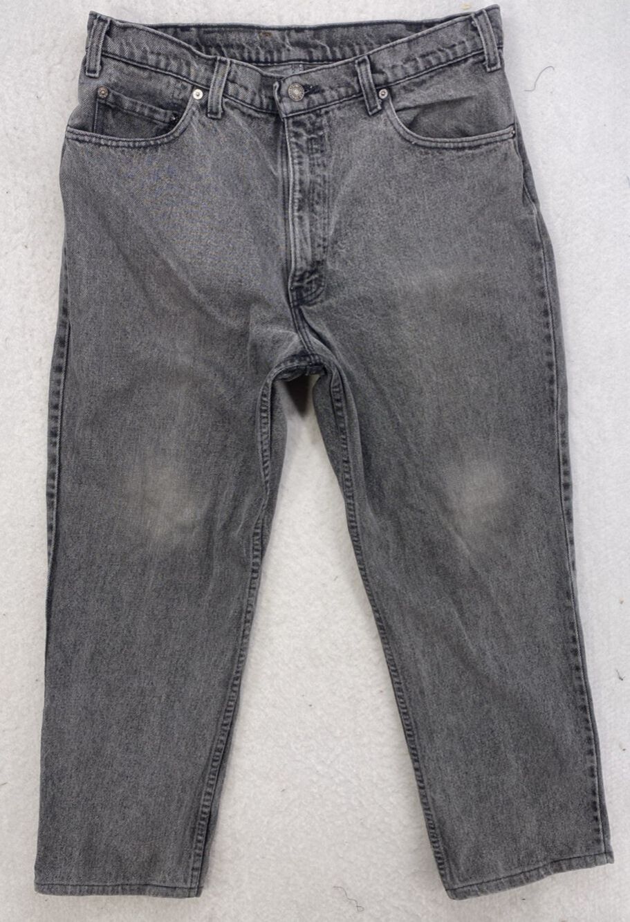 Vintage 90s Levis 540 Grey Denim Jeans Mens 36x30 USA Made Relaxed Tapered Wash